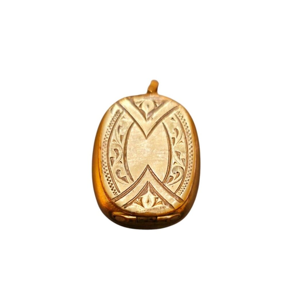 Antique Gold Filled Locket Or Pill Box (A8190)